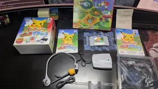 Nintendo 64 Pikachu Genki Dechu Complete CIB N64 VRU Mic Set Tested JP Import