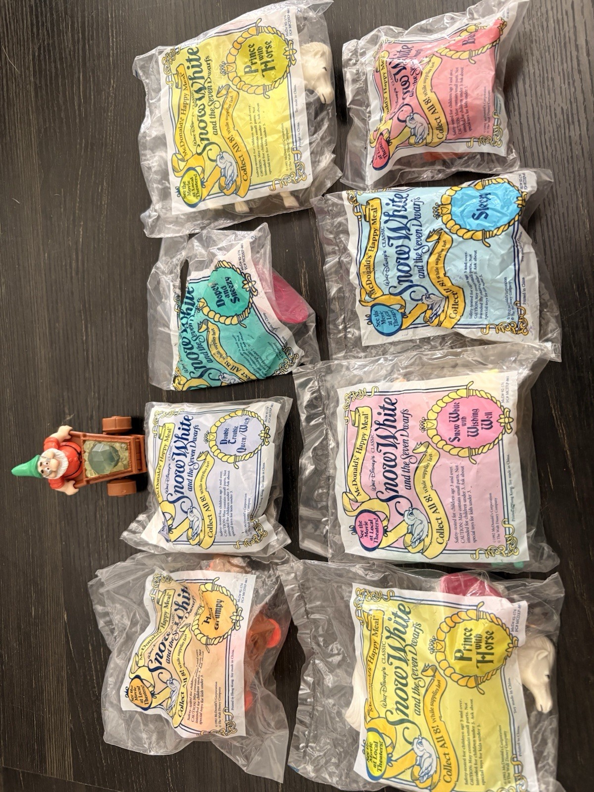 Vintage McDonald's Disney Snow White Happy Meal Toy Lot - Set of 8 +1 (9 pcs)
