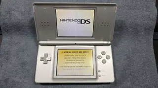 Nintendo DS Lite Silver Handheld Console Tested Working w/ Stylus Yellowed...