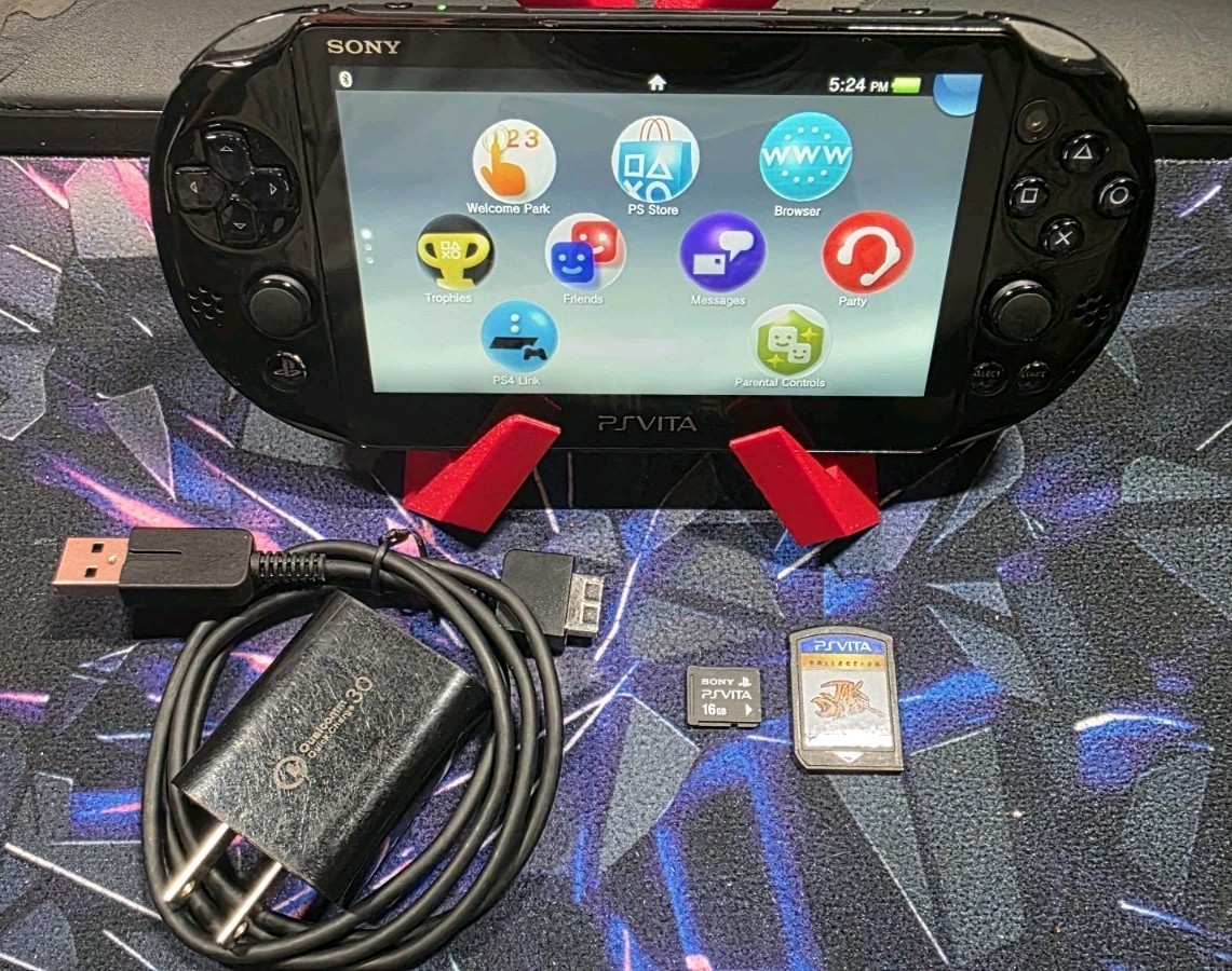 Sony PS Vita Slim PCH-2001 Black Bundle w/ Charger, 16GB Card & Jak and... — photo 1 of 9