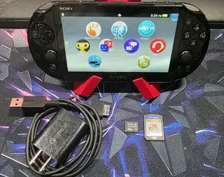 Sony PS Vita Slim PCH-2001 Black Bundle w/ Charger, 16GB Card & Jak and...