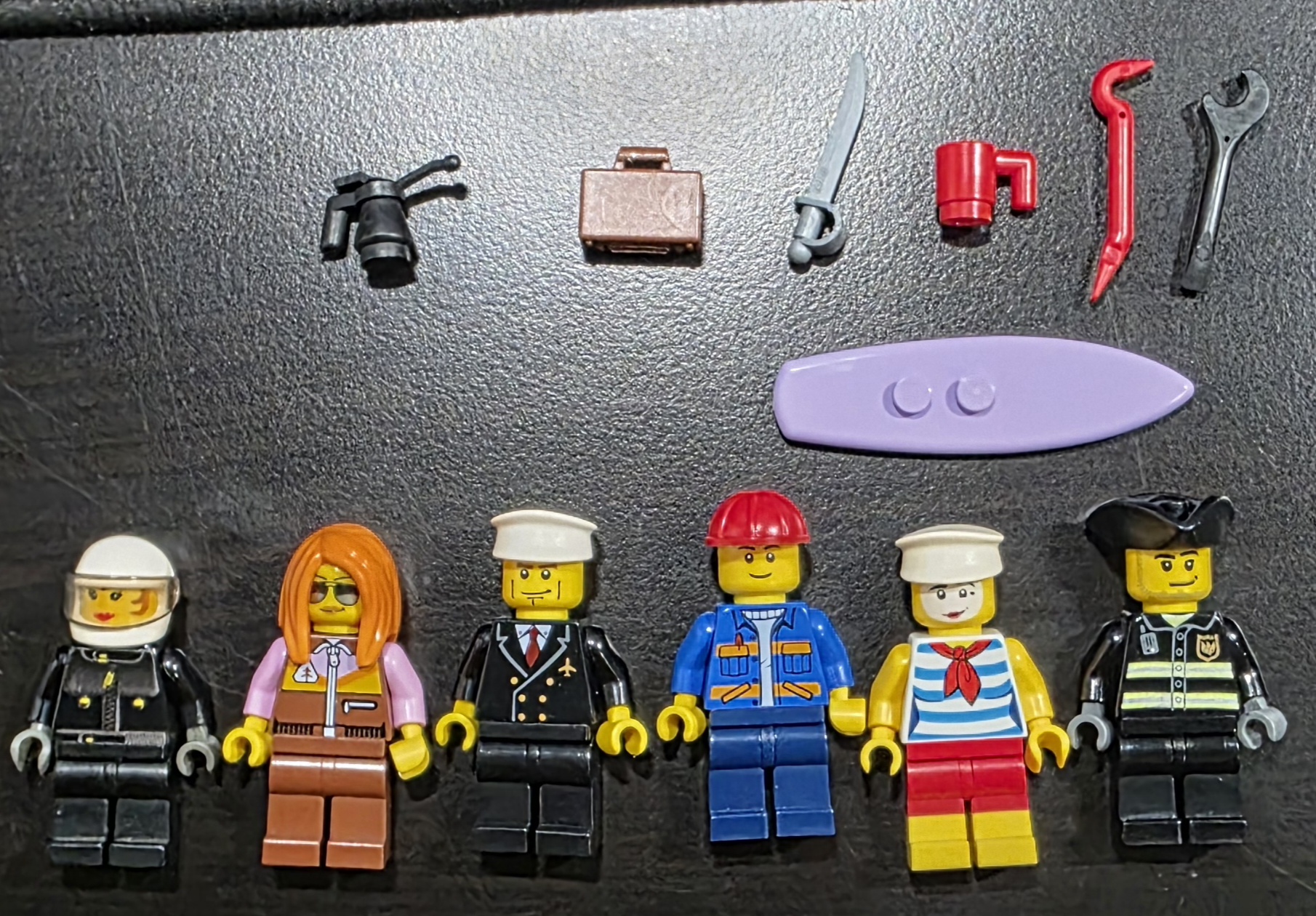 LEGO City Minifigure Lot of 7 w/ Accessories Police Pilot Sailor Octan Driver — photo 1 of 20