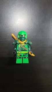 LEGO Ninjago Lloyd Green Ninja Minifigure Gold Shoulder Armor 2 Gold Blades